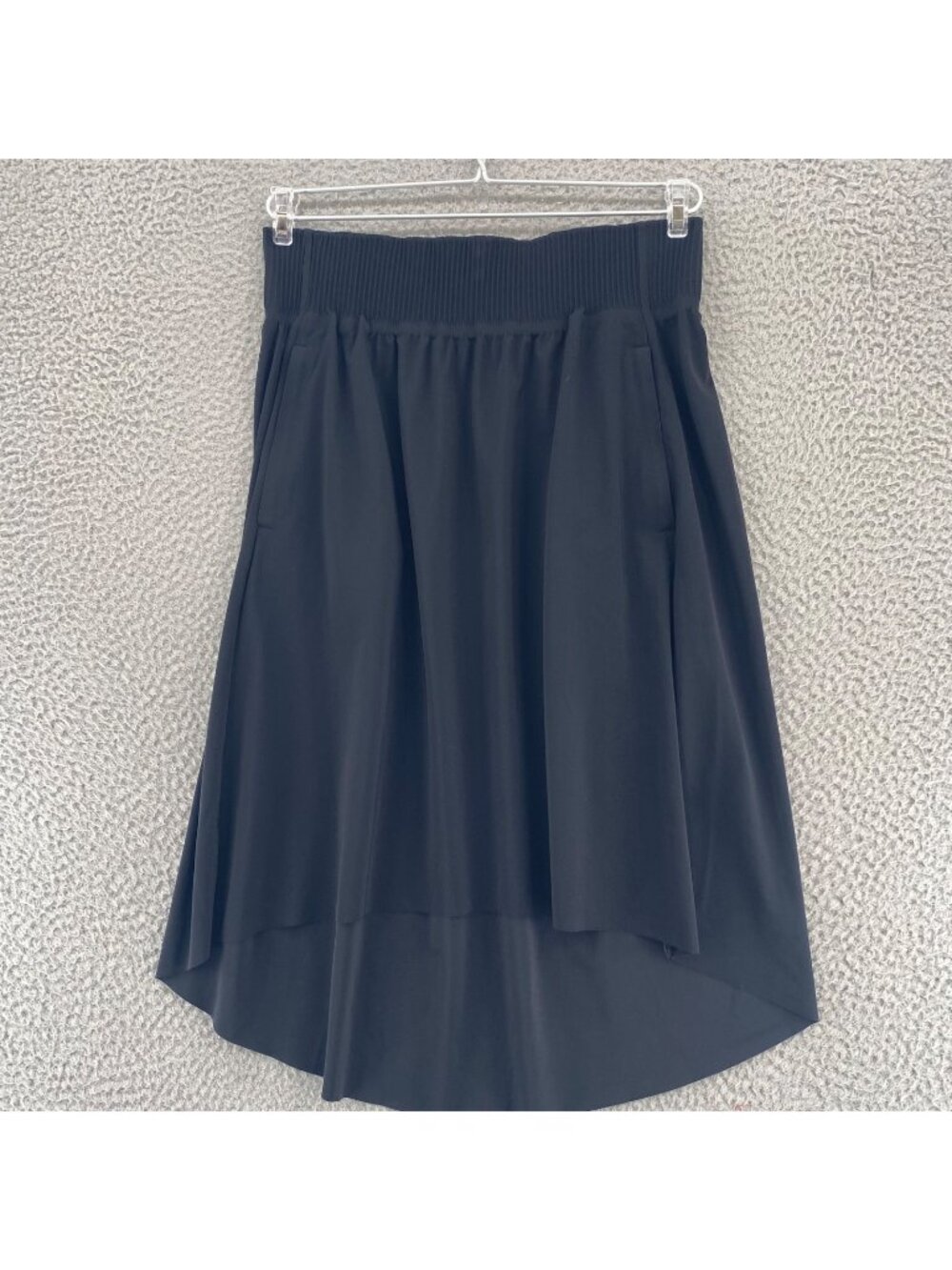 Athleta Skirt Womens Small Cosmic Black High Low Pull On Stretch Pocket Athletic